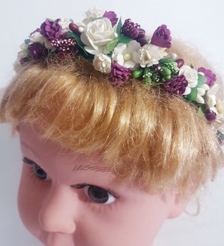 OPASKA KWIATY ECRU+BORDO RÓŻYCZKI