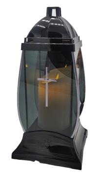 lampion baryłka dark / wykończenia srebrne / 1 szt