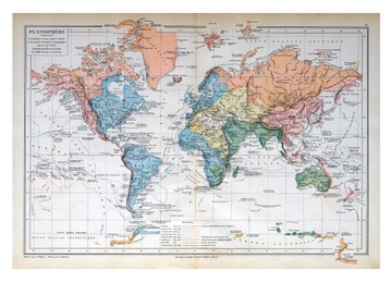 MAPA ŚWIATA STARA Fototapeta Vintage Retro 254x184
