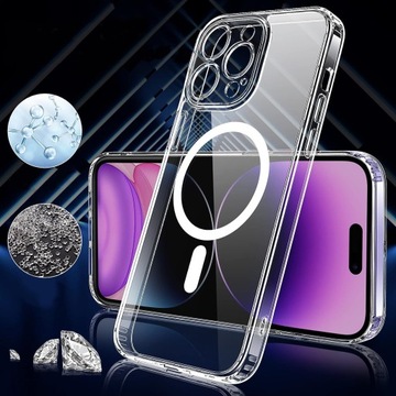 МАГНИТНЫЙ ЧЕХОЛ ДЛЯ MAGSAFE ДЛЯ IPHONE 15 PRO MAX ПРОЗРАЧНЫЙ КЕЙС + СТЕКЛО
