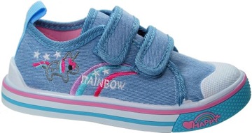 NIEBIESKIE trampki z jednorożcem na rzepy r 27