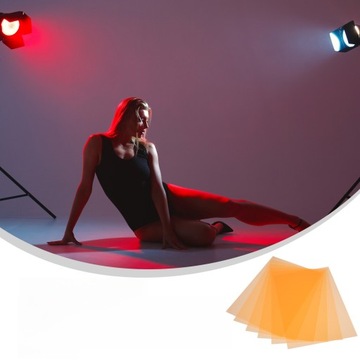 FOTO STUDIO FILTR ŻELE KOLOROWE ŚWIATŁA ŻELE KOLOROWE FOLIA DO ŚWIATŁA 6 SZT.