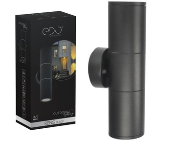 EDO Kinkiet Zewnętrzny Lampa ogrodowa RENIS Elewacyjna 2x GU10 Czarny IP54