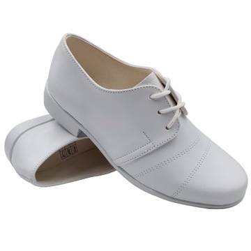 BUTY KOMUNIJNE Chłopięce Wizytowe POLSKIE Białe Półbuty Eleganckie 29