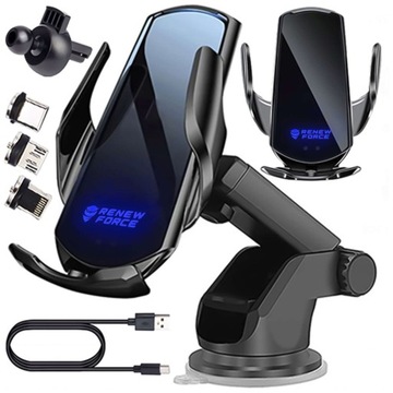 UCHWYT DO AUTA ŁADOWARKA QI 15W DO IPHONE 15/14/13