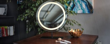 Красивое косметическое зеркало для макияжа Humanas Scarlet со светодиодной подсветкой