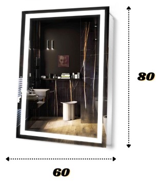 ЗЕРКАЛО со светодиодной подсветкой 60x80 С ПОДСВЕТКОЙ ДЛЯ ВАННОЙ КОМНАТЫ ГЛАМУР
