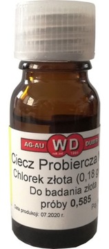 2x CHLOREK ZŁOTA 0,18g Au Ciecz Probiercza 10ml