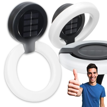 Lampka LED Ring Solarna Ogrodowa Gruntowa Regulowana Wbijana w Trawnik