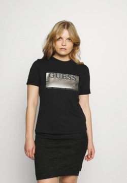 GUESS T-SHIRT DAMSKI CZARNY Z LOGO BASIC XS 0A4G4*
