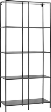 CZARNY METALOWY REGAŁ LOFT, 5 PÓŁEK, INDUSTRIALNY