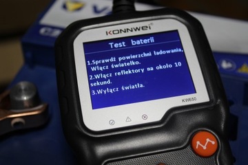 KONNWEI KW650 6V 12V ТЕСТЕР АККУМУЛЯТОРА НА ПОЛЬСКОМ ЯЗЫКЕ