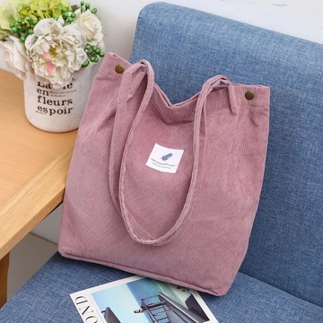 New Corduroy Shoulder Bag for Women Cotton Cloth V