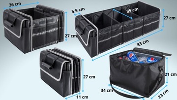 ORGANIZER TORBA DO BAGAŻNIKA SKŁADANA POJEMNA MOCNE RZEPY SZTYWNA JAKOŚĆ XL