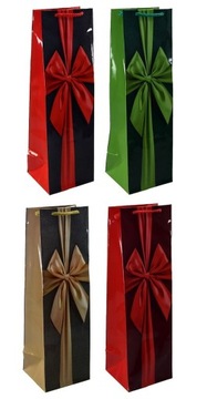 TORBA PAPIEROWA na WINO na PREZENTOWA 10 sztuk MIX