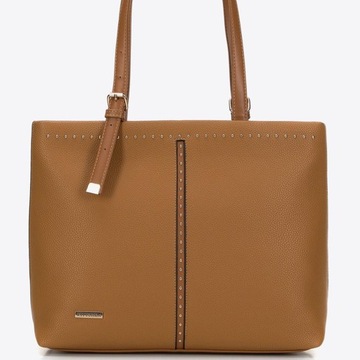 TOREBKA WITTCHEN SHOPPER SKÓRA EKOLOGICZNA 98-4Y-604 BRĄZOWA DUŻA A-4 DŻETY