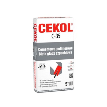Gładź szpachlowa cemen-poli biała C-35 5 kg CEKOL