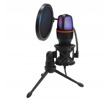 КОМПЬЮТЕРНЫЙ МИКРОФОН КОНДЕНСАТОР ИГРОВАЯ СТУДИЯ КАРАОКЕ USB-ФИЛЬТР