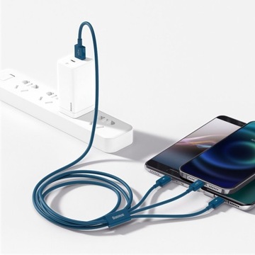 КАБЕЛЬ BASEUS 3В1 ДЛЯ iPhone USB — LIGHTNING TYPE C КАЧЕСТВЕННЫЙ MICRO USB + СТИЛУС