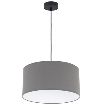 LAMPA WISZĄCA SUFITOWA MAXI ABAŻUR SZARY TKANINA LED