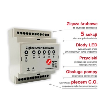 Комплект для теплого пола 5 секций WIFI (Zigbee) PRO WI