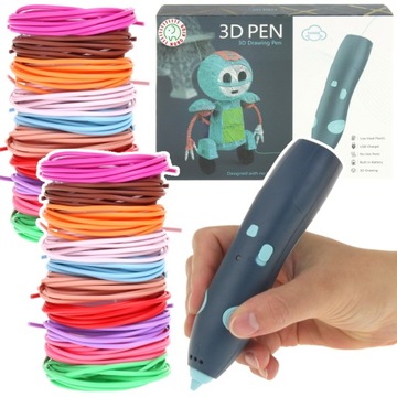 Długopis Drukarka 3D Pen Magiczny Zestaw dla Dzieci Wkłady 75 Metrów