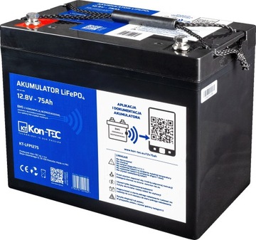 Аккумулятор LiFePO4 Kon-TEC KT-LFP1275 12В 75Ач