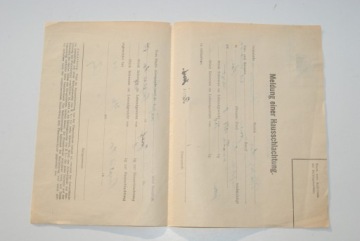 Старый документ Горни Почаплы, Чехословакия, антиквариат.