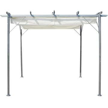 Pergola ze zwijanym dachem, śmietankowa, 3x3 m, s