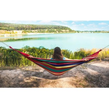 ДВОЙНЫЕ САДОВЫЕ КАЧЕЛИ-ГАМАКИ XXL 250x150 УСИЛЕННЫЕ 280 кг + СУМКА