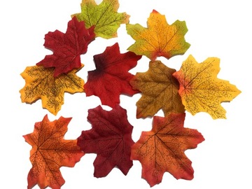 РАЗНОЦВЕТНЫЕ КЛЕНОВЫЕ ЛИСТЬЯ ОСЕННИЕ ТКАНЕВЫЕ ЛИСТЬЯ