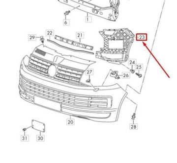 VW TRANSPORTER T6 PŘÍVOD PŘEDNÍHO PRAVÉHO