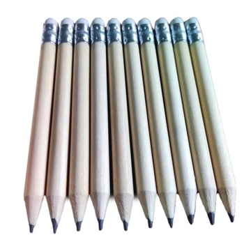 10Pcs Drawing Pencils with Erasers Easy Grip Short Wooden Painting Writing