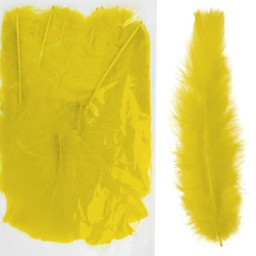 Piórka żółte 5-12cm 5 g sztuczne pióra dekoracyjne