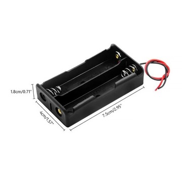 КОРЗИНА АККУМУЛЯТОРА ROSFIX 2 X 18650 С КАБЕЛЕМ 100 ММ ДЛЯ САМОДЕЛЬНЫХ ПРОЕКТОВ