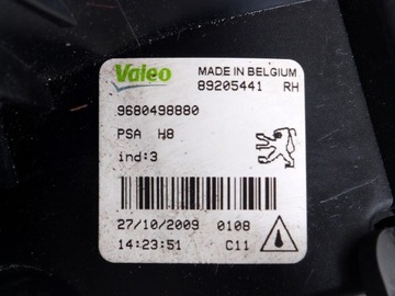 HALOGEN SVĚTLO MLHOVKA PRAVÁ PEUGEOT 308 RCZ 9680498880 89205441