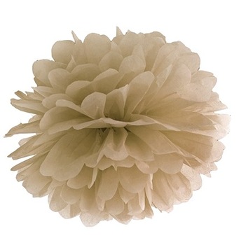 Pompon z bibuły, dekoracja ślubna ZŁOTY 25cm