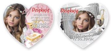 Благодарность гостям Первое Причастие Крещение День Рождения Годик МАГНИТ + КОНВЕРТ