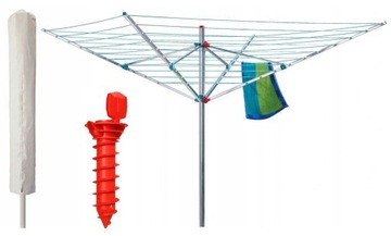 SUSZARKA OGRODOWA OBROTOWA 50M +POKROWIEC +ŚWIDER