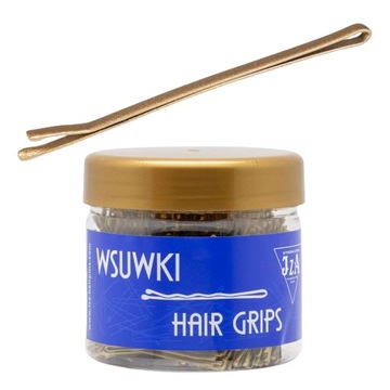 Wsuwki do włosów proste 5 cm 2 kulki 500 g Złote