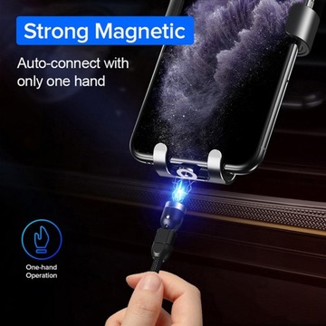 Магнитный угловой кабель с поддержкой быстрой зарядки USB C 3 в 1 9 В/2 А 5 В/3 А 1 м