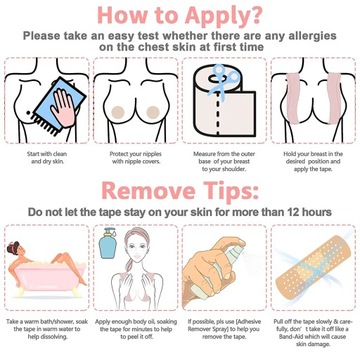 Лента для подтяжки груди, 6 шт., с 1 парой многоразовых силиконовых накладок на соски