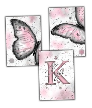 3 szt motyle metryczka modlitwa motyl plakat a4