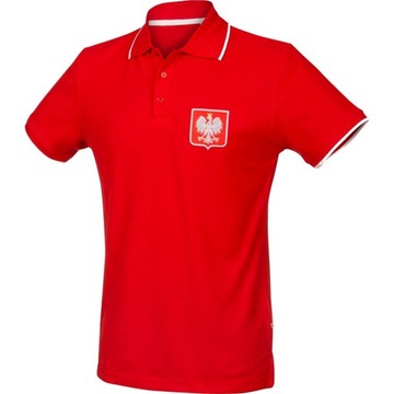 Koszulka polo Polska czerwona męska S!