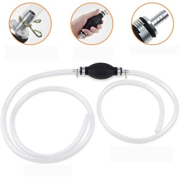 RĘCZNA POMPKA POMPA PALIWA GRUSZKA 8mm + WĄŻ 2M