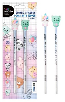 Набор карандашей HB с фигуркой Kidea, разные дизайны.