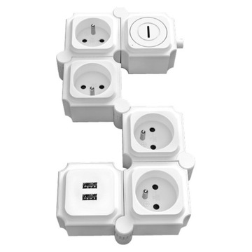 Удлинитель FLEX 4 розетки + 2 x USB, белый