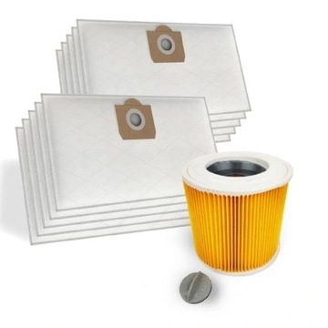 WORKI + FILTR DO KARCHER WD3 MV3 200 SE4001 10 szt