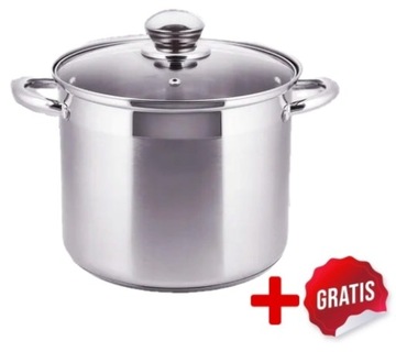 Duży Garnek 9L litrów INDUKCJA,Gaz..WĄSKI i Wysoki