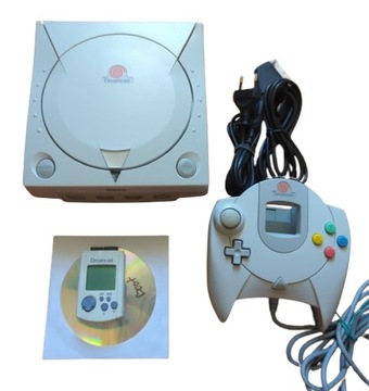Dreamcast 230v pad karta VMU czyta wypalone CD nowa bateria kable zestaw